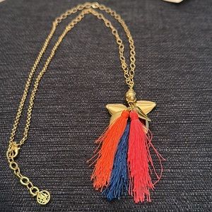 Lilly Pulitzer Pink and Navy Tassel Necklace